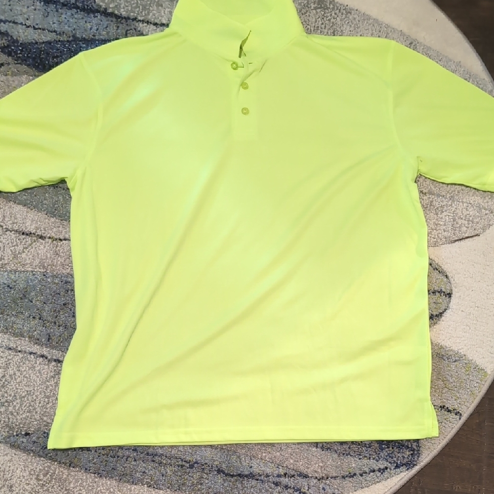 🌿Men's Neon Yellow Polo Shirt